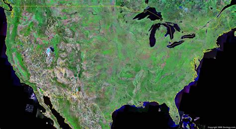 United States Map and Satellite Image