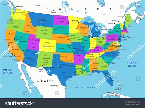 United States Of America Map Labeled Pictures to Pin on ...