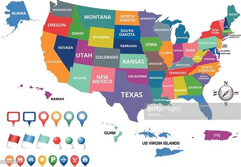 United States Of America Map Vector Art | Getty Images