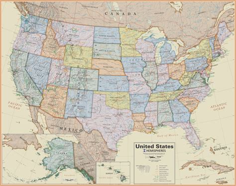 United States Wall Map Laminated, Boardroom Style, $19.99!