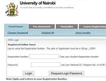 » University of nairobi student portal