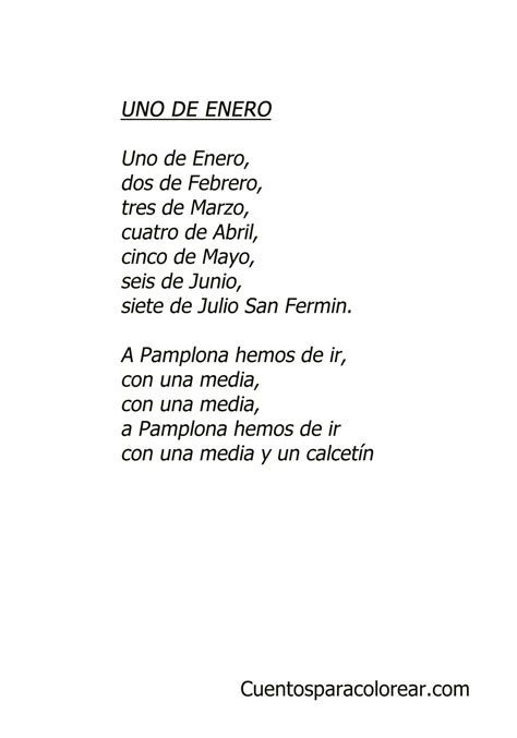 Uno de enero, San Fermín, canciones infantiles