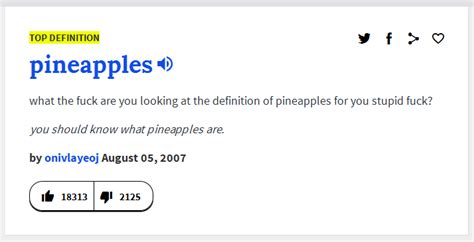 Urban Dictionary s definition of  pineapples  : funny