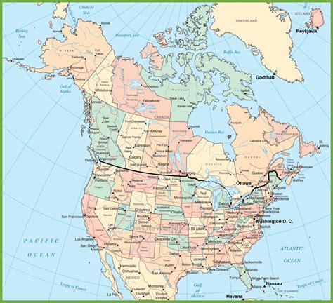 Us Canada Map With Cities