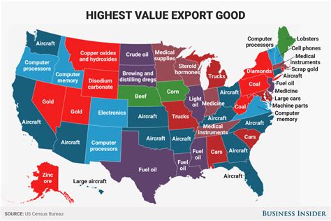 US exports state map   Business Insider
