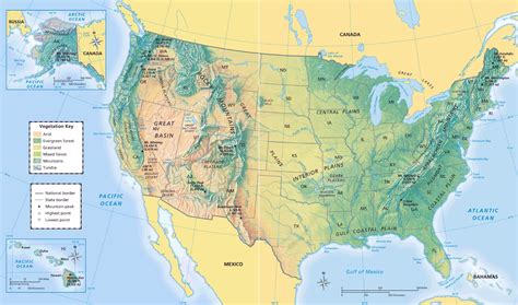 Us Map Geographical Features | Cdoovision.com