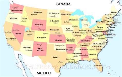 Us Map States With Capitals Us Map With Capital Cities ...