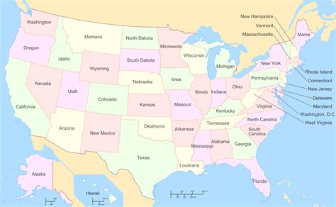 Us Map With Labels Of States | Cdoovision.com