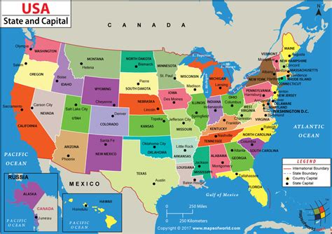 US States and Capitals Map | Genealogy | States, capitals ...