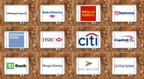 Usa banks brands and logos editorial photo. Image of ...