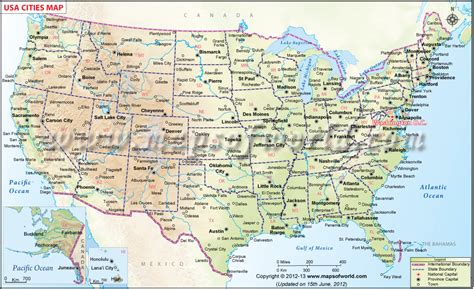 USA Cities Map | US Map with Cities | just lil things i ...