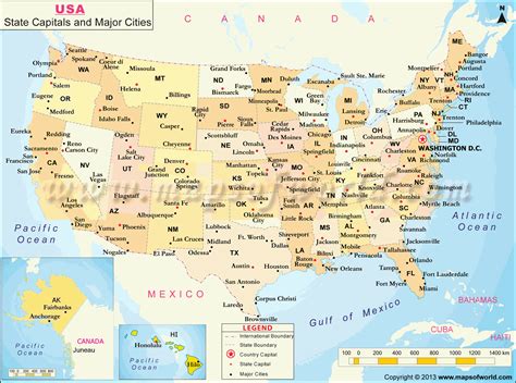 USA States and Capital an major cities Map | TRAVEL: Road ...