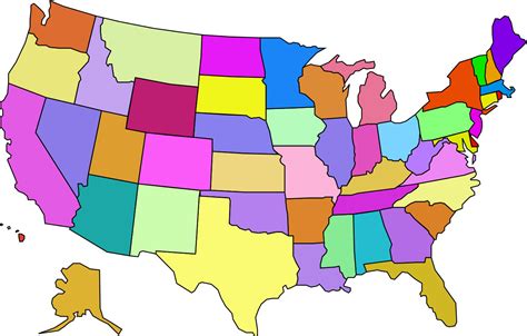 USA states colored blank   /geography/Country_Maps/U ...