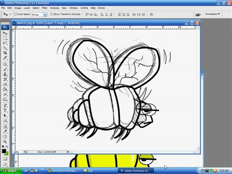 Using Photoshop to convert hand drawing to line art and ...