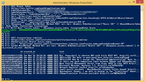 Using Powershell to access Twitter REST API