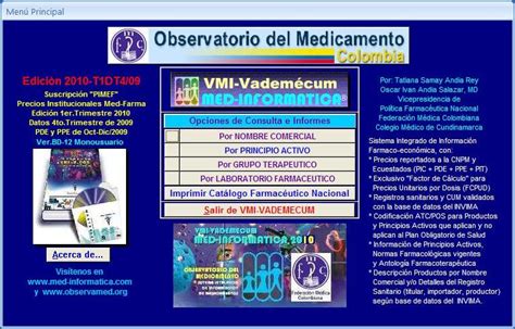 Vademécum Med Informática y Catálogo Farmacéutico Nacional ...
