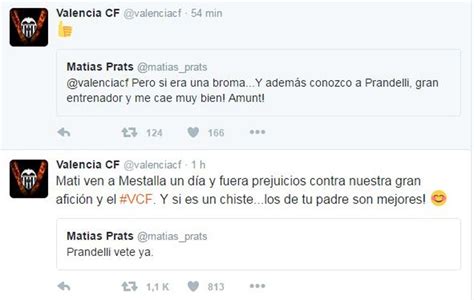 Valencia: El Valencia, al hijo de Matías Prats en twitter ...