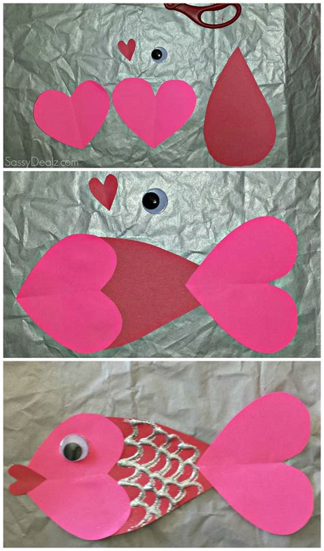 Valentine Heart Fish Craft For Kids