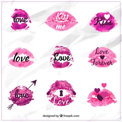 Valentine kisses Vector | Free Download