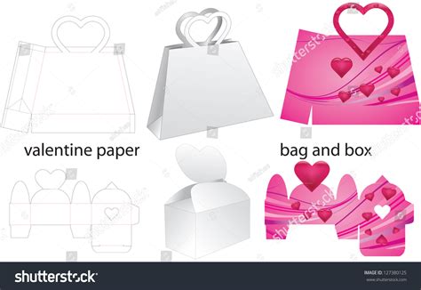 Valentine Paper Bag Box Vectores En Stock 127380125 ...