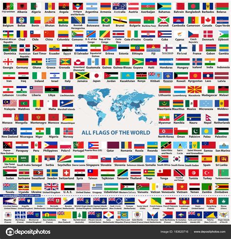 Vector Conjunto Banderas Países Todo Mundo Los Estados ...