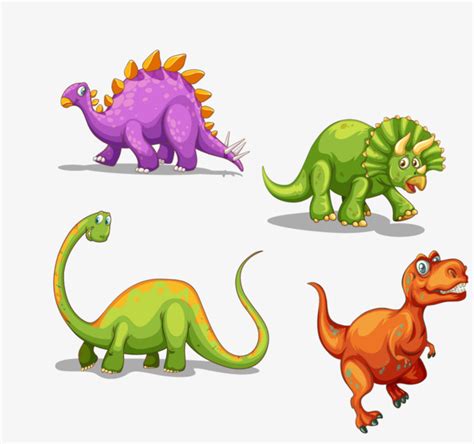 Vector de dibujos animados de colores dinosaurio, Cartoon ...