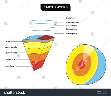 Vector Earth Layers Vertical Cross Section Stock Vector ...