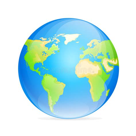 Vector Globe Icon Color World Map Stock Illustration ...
