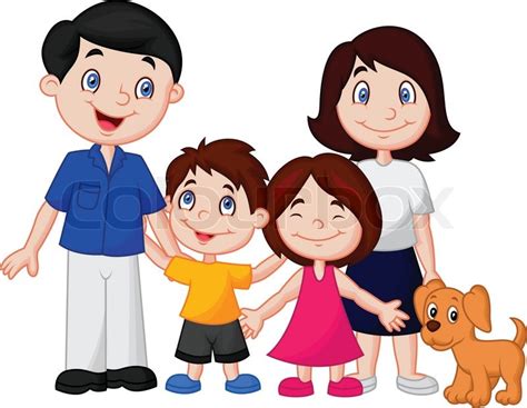 Vector illustration of Happy family cartoon | Stock Vector ...