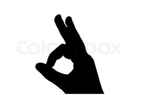 Vector illustration of sign OK made of the fingers | Stock ...