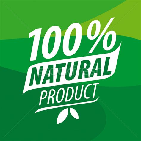 vector logo for 100% natural products vector illustration ...