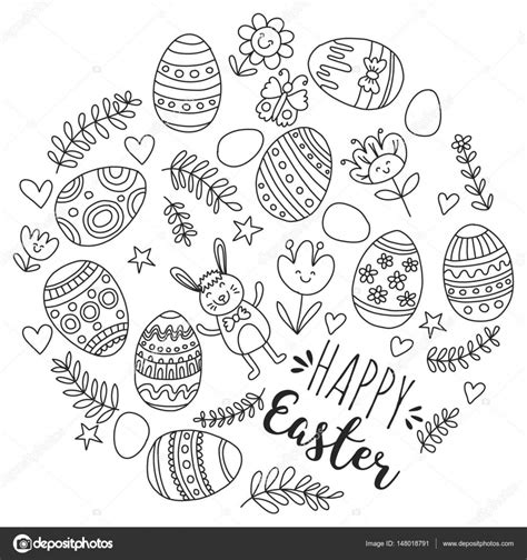 Vector pattern for Easter Eggs, flowers, bunny Happy ...