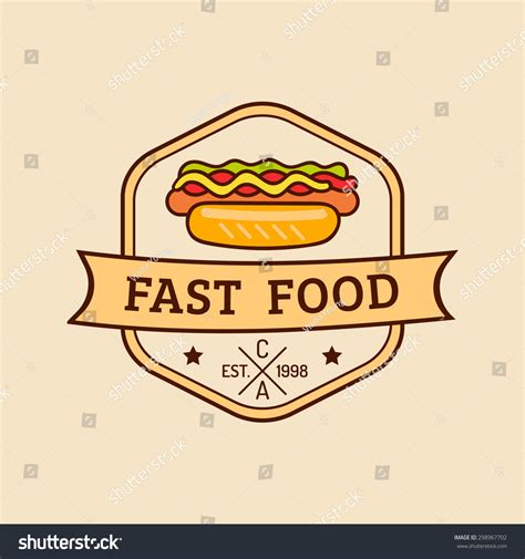 Vector Vintage Fast Food Logo. Retro Food Logotype. Fast ...
