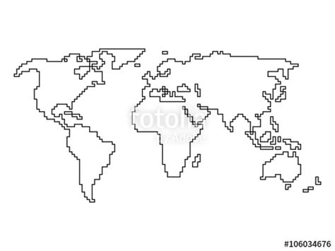 Vector world map   angular outline  Stock image and ...