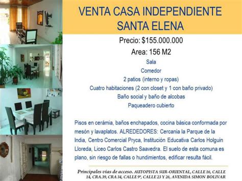 VENTA CASA INDEPENDIENTE SANTA ELENA CALI CAV80462