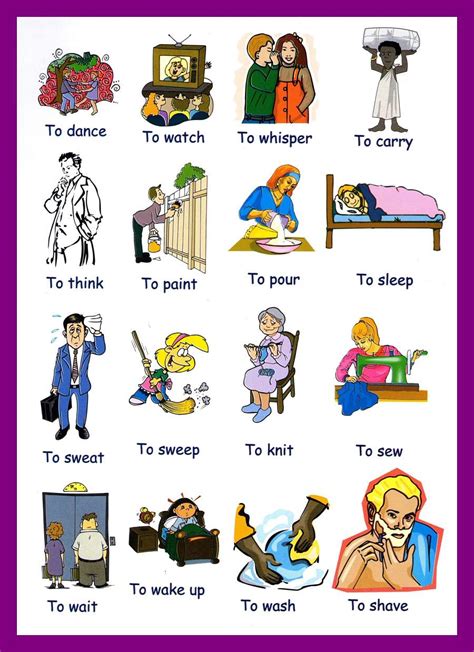 Verbs Pictures to Download and Print