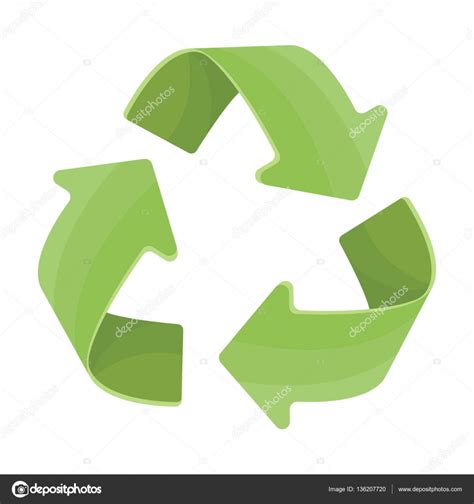 Verde reciclaje signo icono estilo de dibujos animados ...
