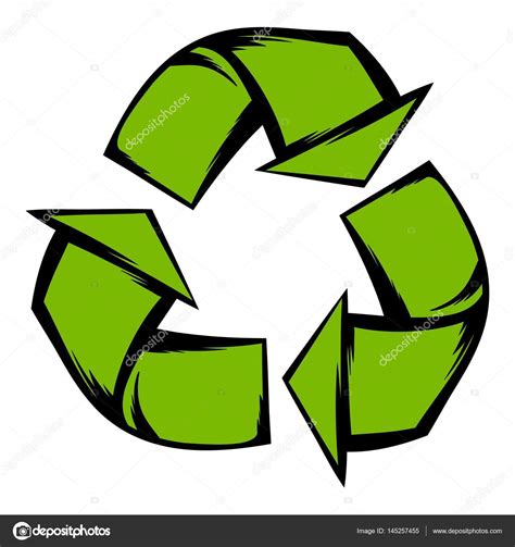 Verde reciclaje símbolo icono de dibujos animados ...
