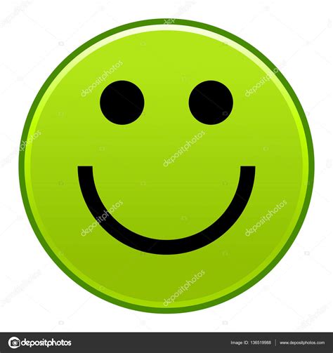 Verde sonriente cara sonriente alegre feliz icono gestual ...