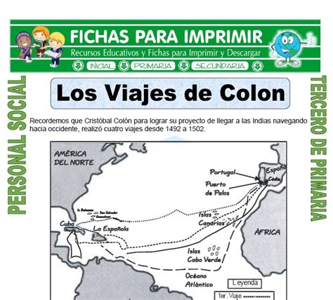 Viajes de Colon para Tercero de Primaria   Fichas para ...