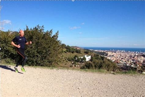 View of Barcelona from mountain trail   running tour with ...
