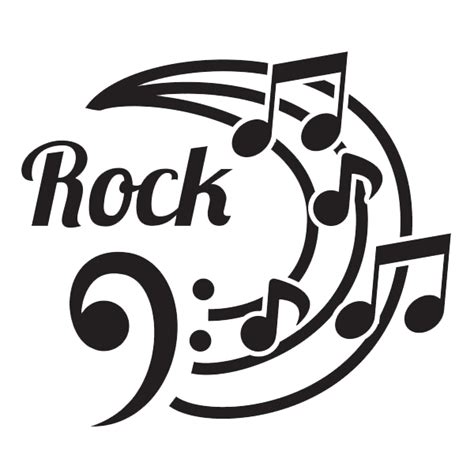 Vinilo Decorativo Rock Texto con Notas Musicales
