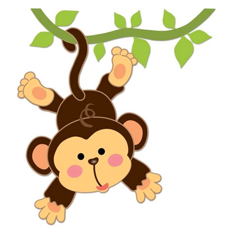 Vinilo infantil Mono colgado en la liana | TeleAdhesivo.com