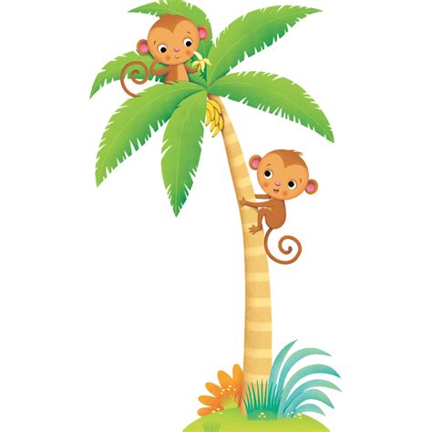 Vinilos Infantiles: Palma y monos | LeoStickers