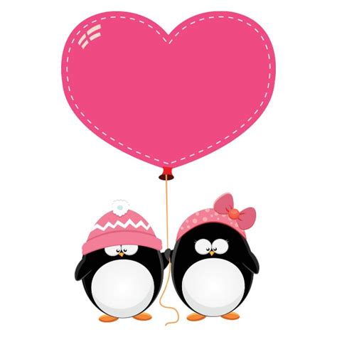 Vinilos infantiles Pingüinos Globo Corazón