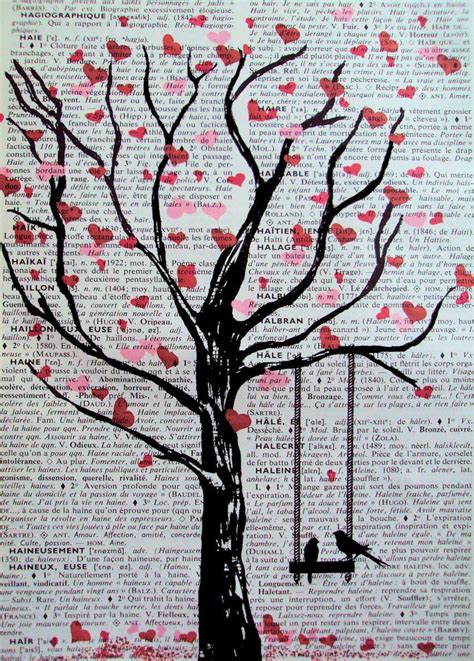 Vintage Dictionary Book Page Original Design of Tree of ...