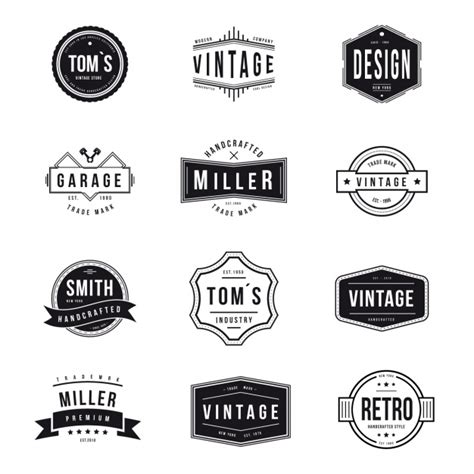Vintage logos collection Vector | Free Download