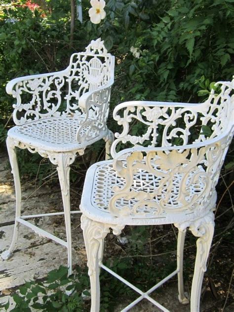 Vintage Victorian White Ornate Wrought Iron Chair Indoor ...