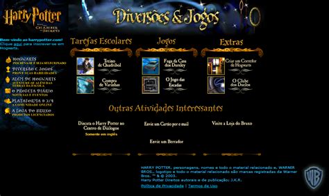 Vira Tempo #3: Revisite o site oficial de  Harry Potter e ...