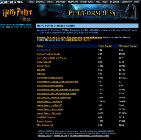 Vira Tempo #3: Revisite o site oficial de  Harry Potter e ...